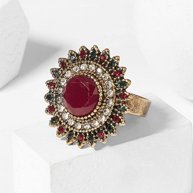 

1pc Rhinestone Ring, Multicolor