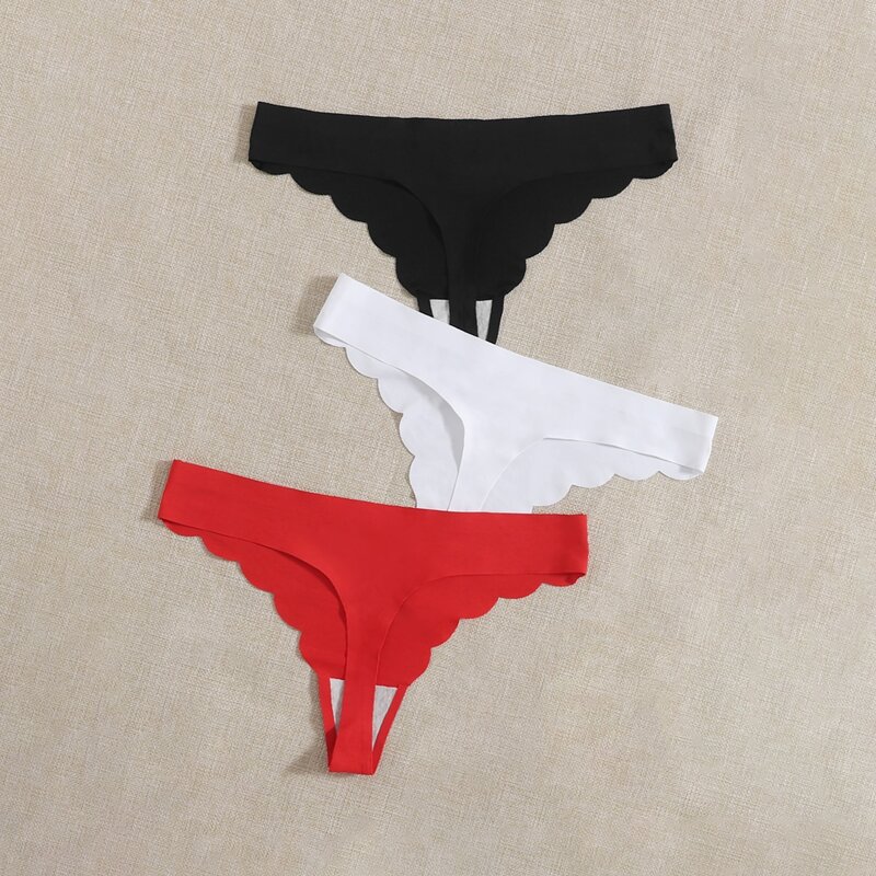 

3pack Scallop Trim Seamless Panty Set, Multicolor