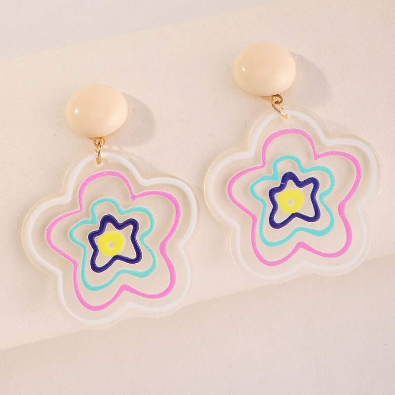 

Floral Decor Earrings, Multicolor