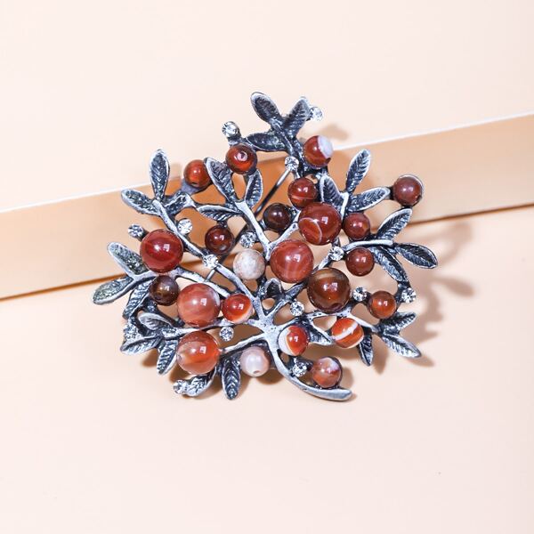 

Tree Design Brooch, Multicolor