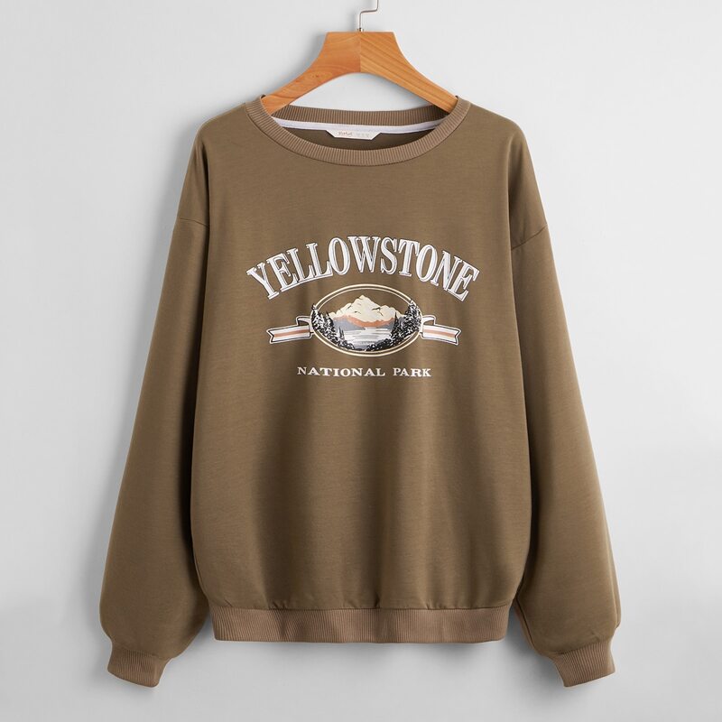 

Letter Mountain Graphic Sweatshirt, Mocha brown