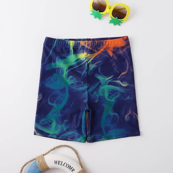 

Boys Smoke Print Swim Shorts, Multicolor