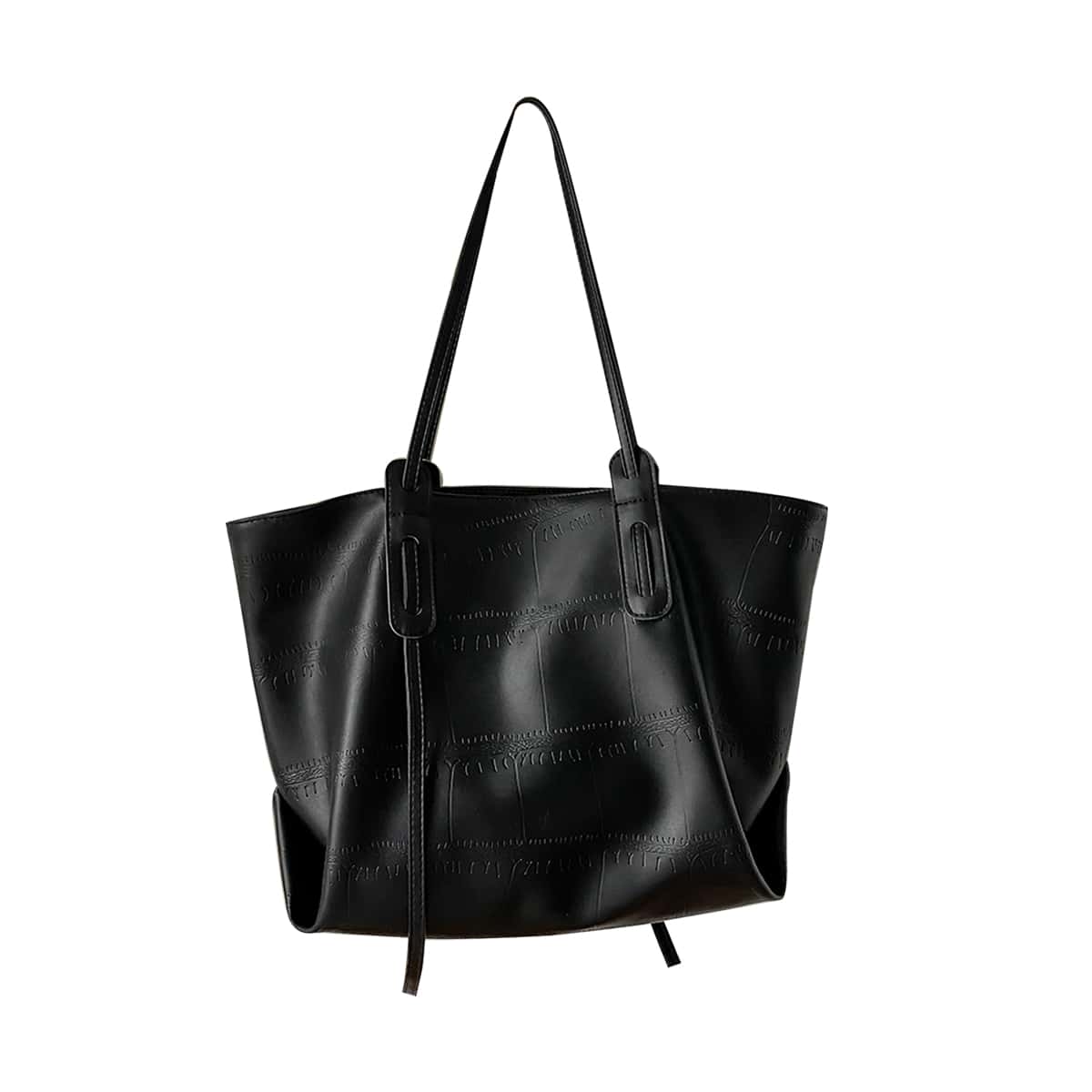 

Croc Embossed Tote Bag, Black