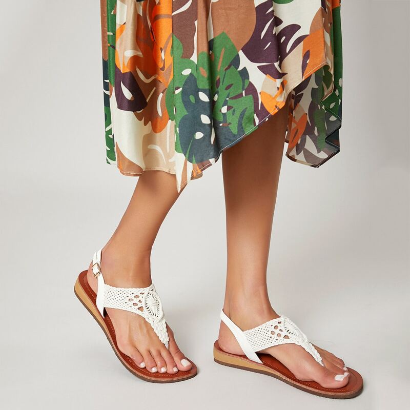 

SLINGBACK THONG SANDALS, White