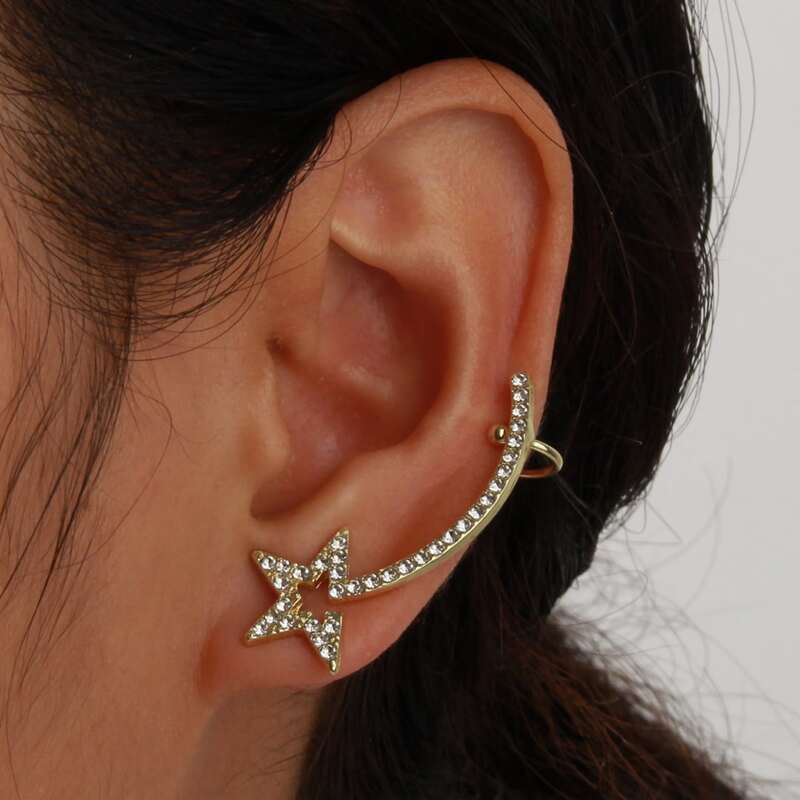 

1pair Faux Pearl Decor Earrings, Gold