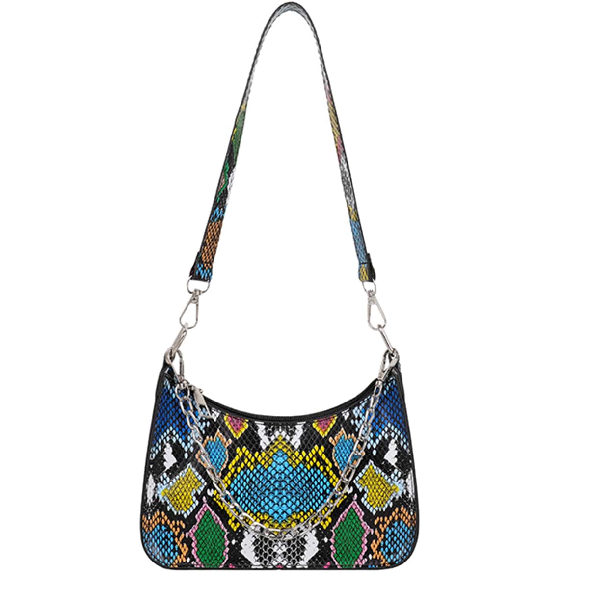 

Snakeskin Shoulder Bag, Multicolor