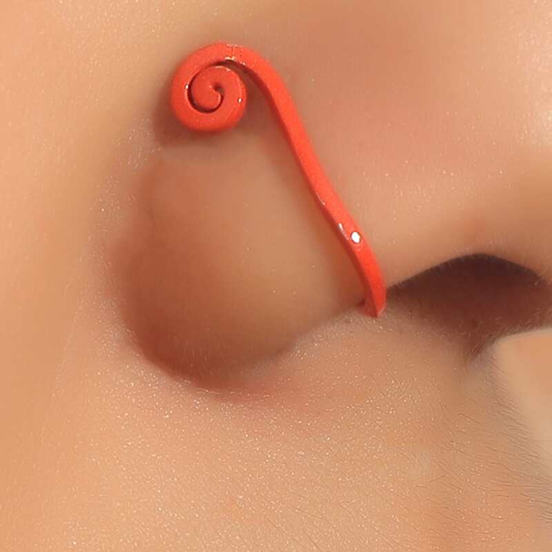 

Structured Nose Ring, Red