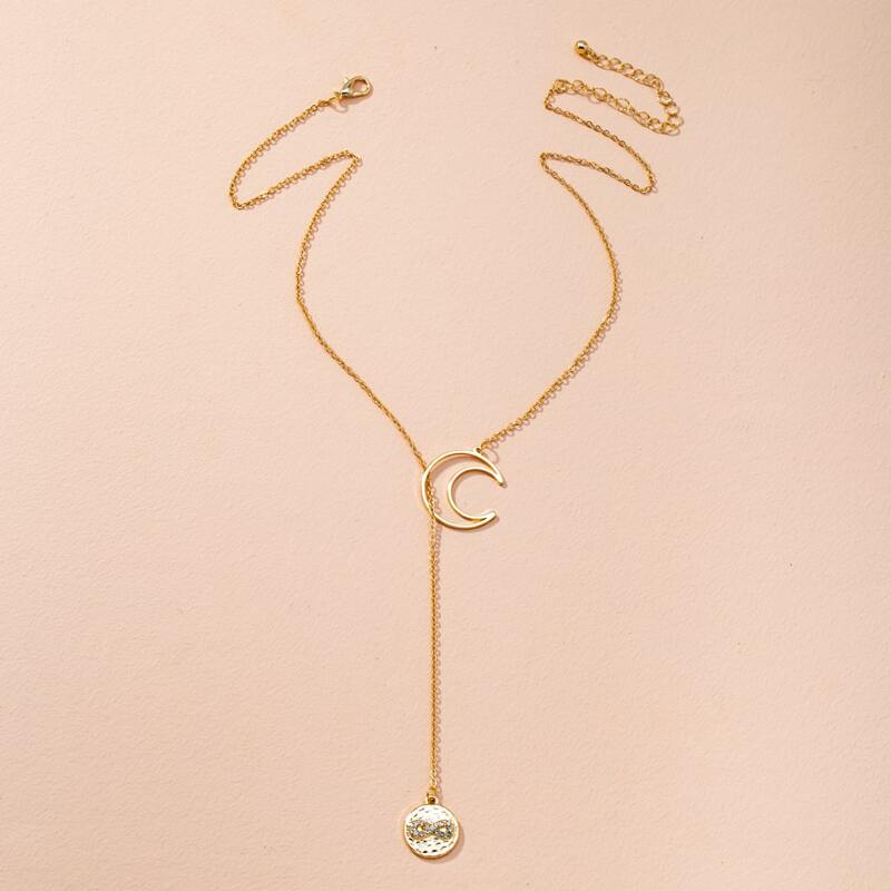 

Moon Design Chain Necklace, Gold