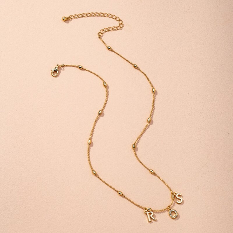 

Letter Design Chain Necklace, Gold