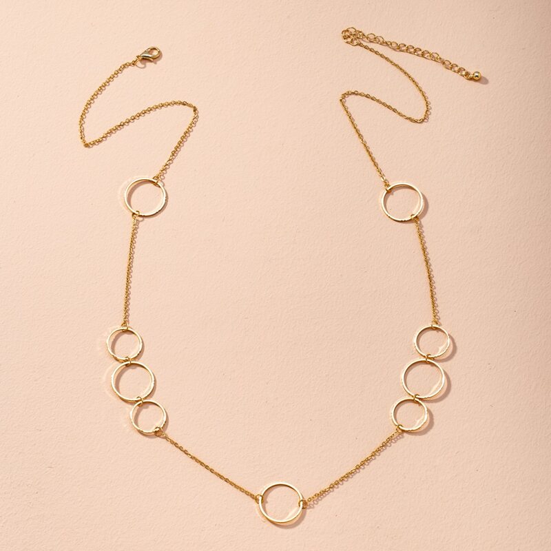 

Ring Linked Chain Necklace, Gold