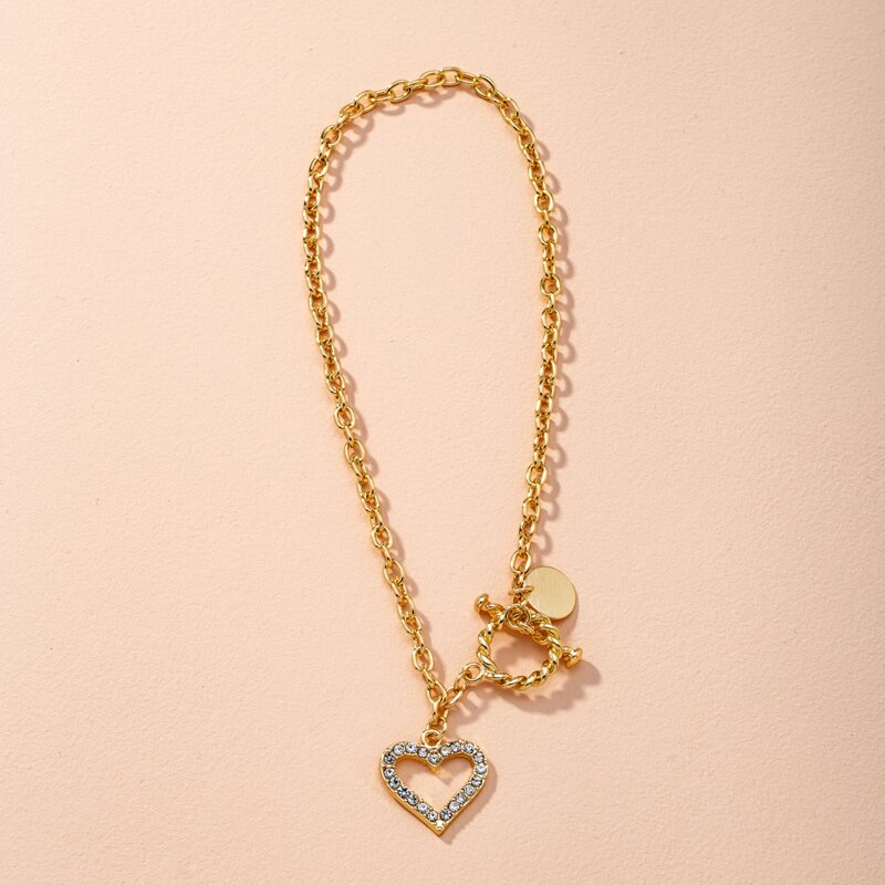 

Heart Pendant Chain Necklace, Gold
