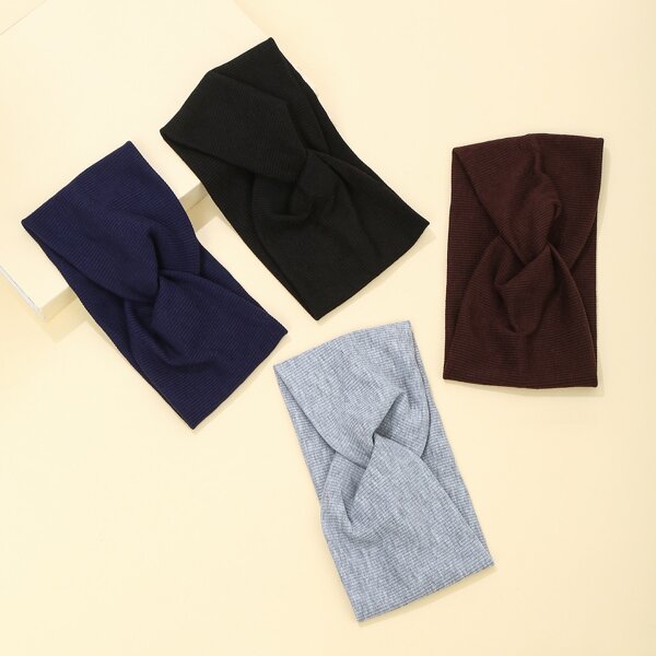 

4pcs Twist Design Hair Band, Multicolor