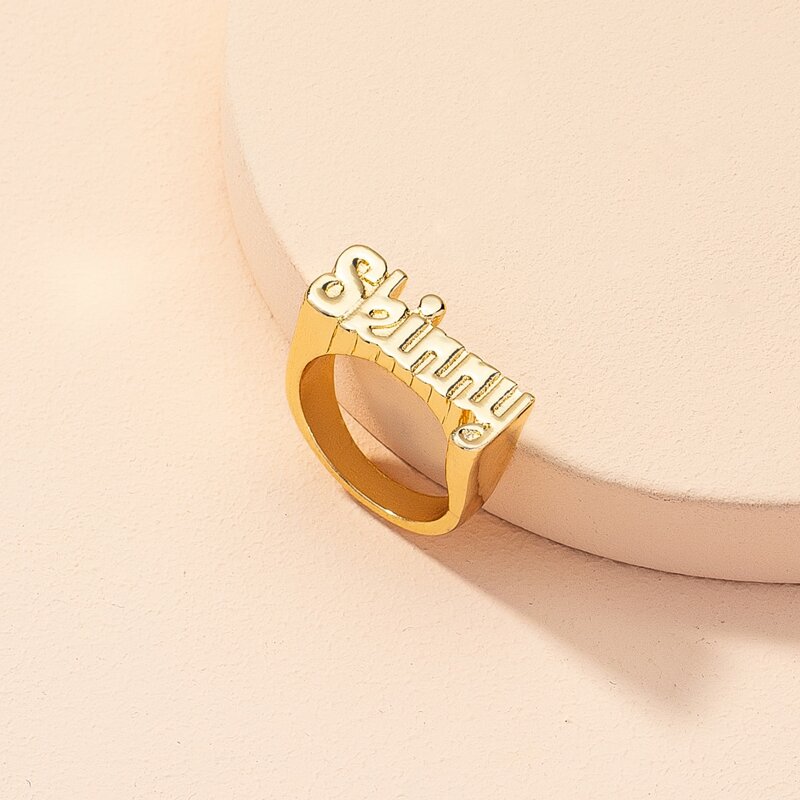 

Letter Design Ring, Gold