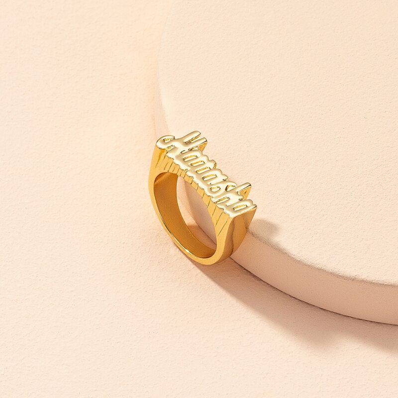 

Letter Design Ring, Gold