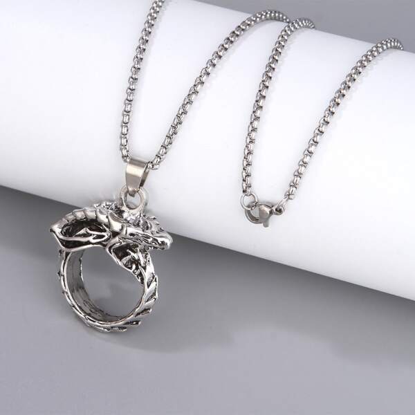 

Men Alloy Pendant Necklace, Antique silver