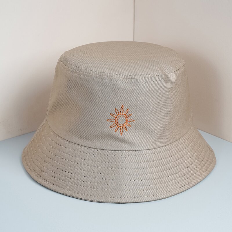 

Sun Embroidery Bucket Hat, Khaki