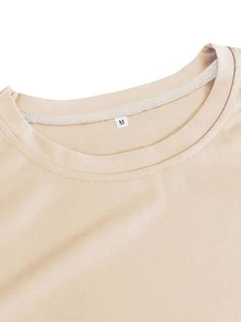 Manfinity RSRT Men Letter And Tropical Graphic Tee - Khaki - View 4