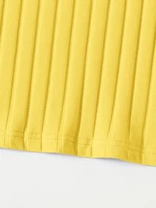 SHEIN Privé Vestido ajustado tejido de canalé - Amarillo - Ver 5