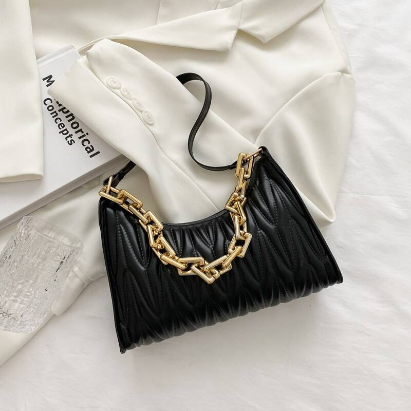 

Quilted Shoulder Bag, Black