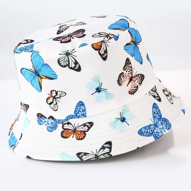 

Butterfly Graphic Bucket Hat, White