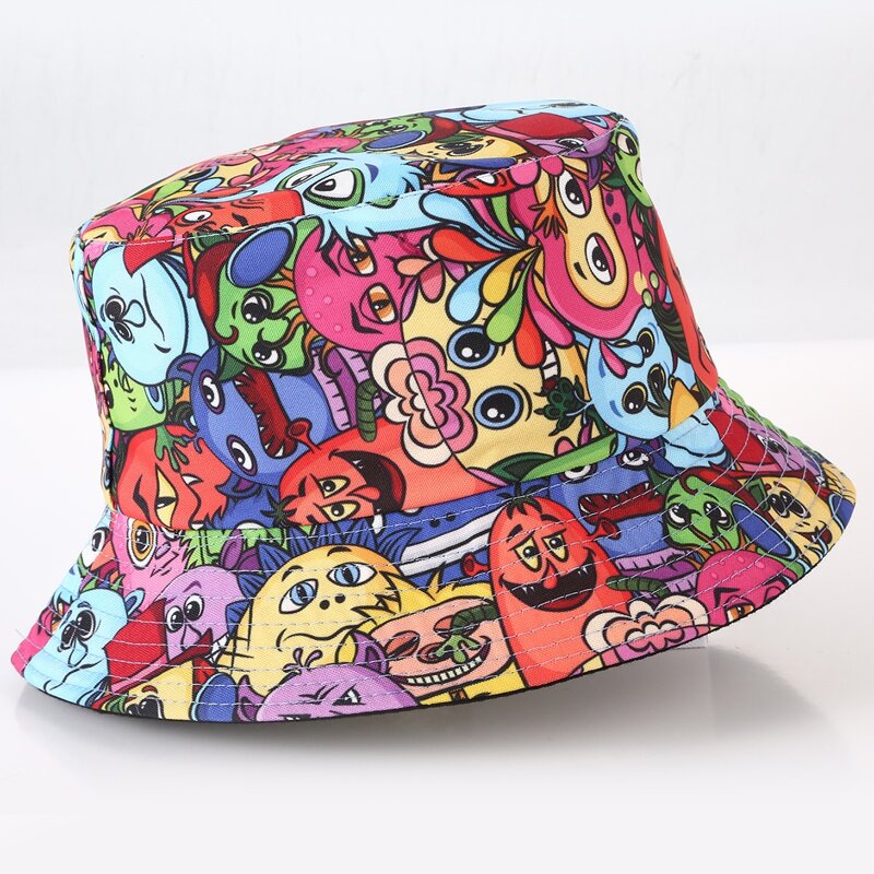 

Cartoon Graphic Bucket Hat, Multicolor