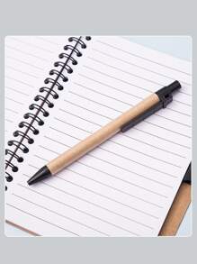 1入組線圈筆記本帶便利貼 - 卡其色 - 查看 3