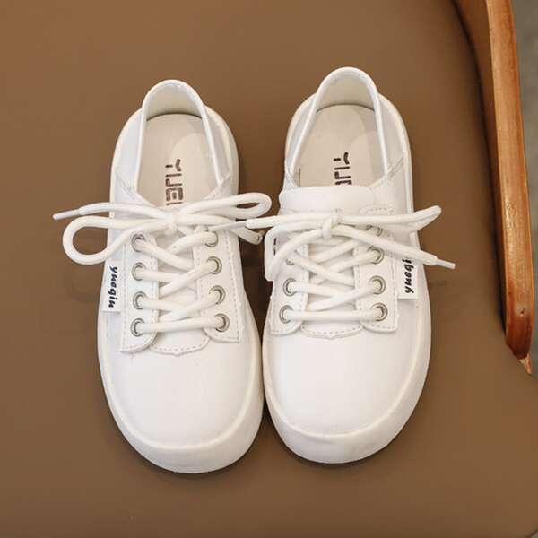 

Toddler Kids Minimalist Lace-up Front Sneakers, White