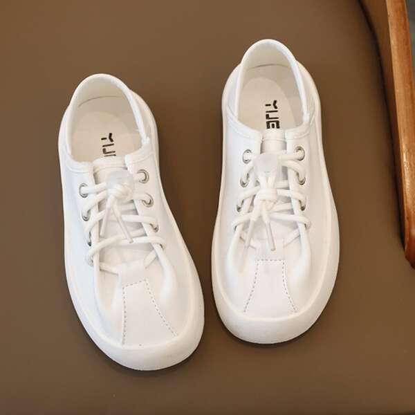 

Toddler Kids Minimalist Lace-up Front Sneakers, White