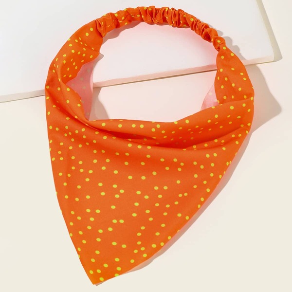 

Polka Dot Print Hair Band, Orange