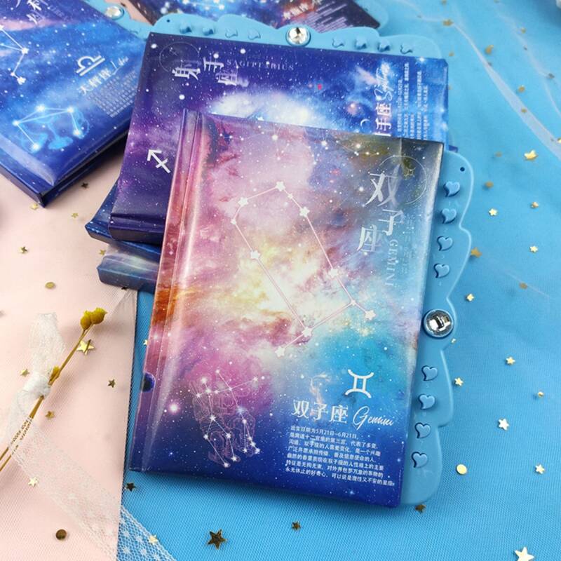 

1pc Constellation Print Cover Random Notebook, Multicolor