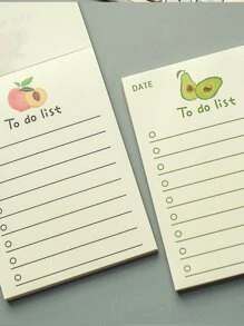 1pc Fruit Print Random Memo Pad - Nhiều màu - Xem 4