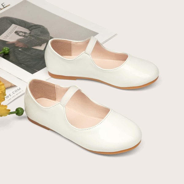 

Girls Minimalist Mary Jane Flats, White