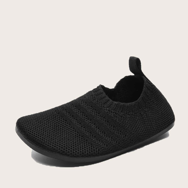 

Toddler Girls Minimalist Knit Slip On Sneakers, Black