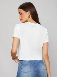 SHEIN Cartoon Graphic Tee - White - View 2