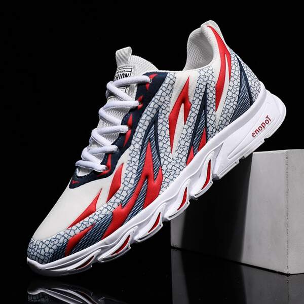 

Men Colorblock Lace-up Front Sneakers, Multicolor