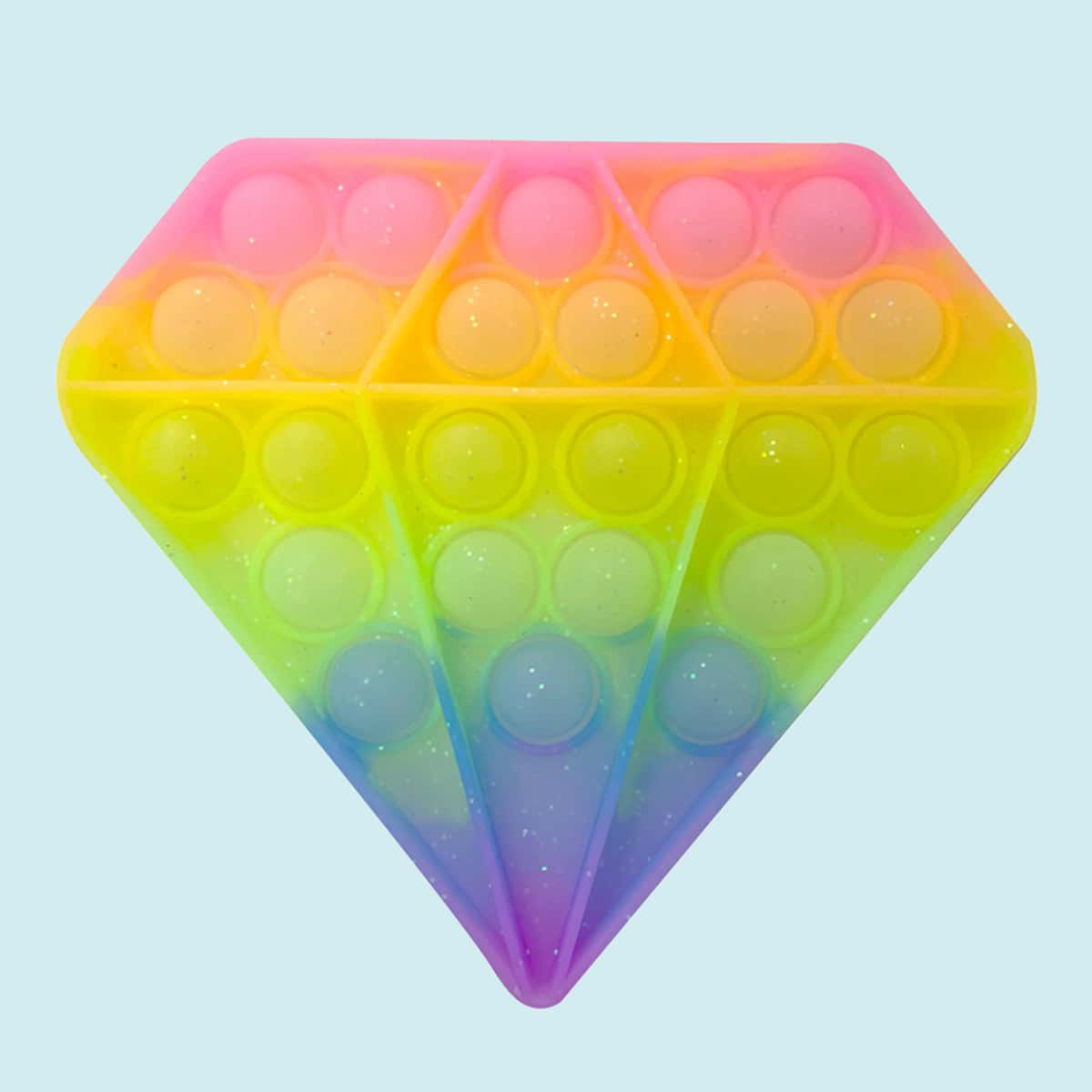 

1pc Diamond Shaped Push Bubble Toy, Multicolor