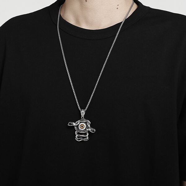 

Men Stainless Steel Necklace, Silver