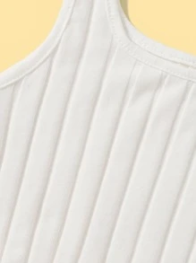 SHEIN 兩件套固色針織背心,採用肋紋設計適用於tween女孩 - 黑與白 - 查看 3