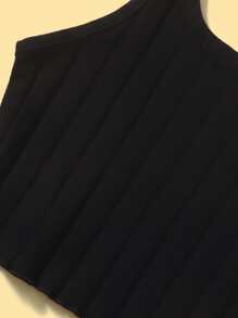 SHEIN 兩件套固色針織背心,採用肋紋設計適用於tween女孩 - 黑與白 - 查看 4