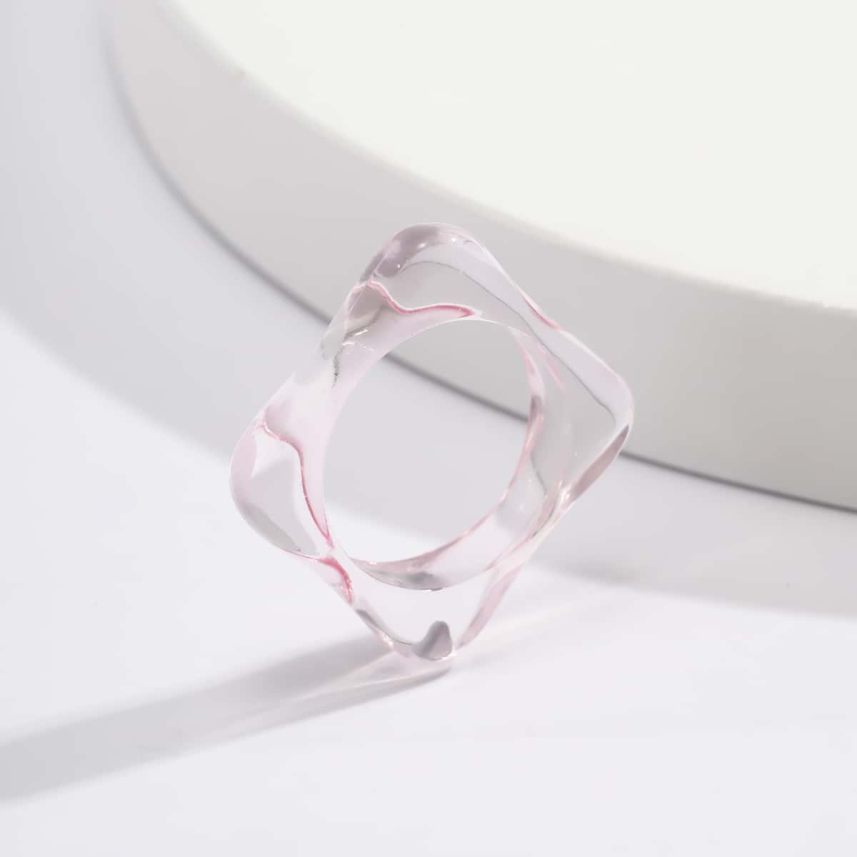 

1pc Clear Ring, Pink