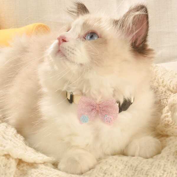 

Flower Decor Pet Bow, Pink