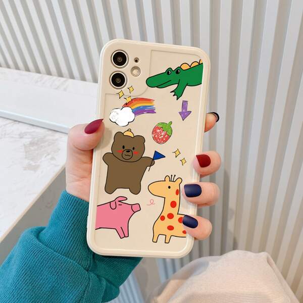 

Cartoon Animal Phone Case, Beige