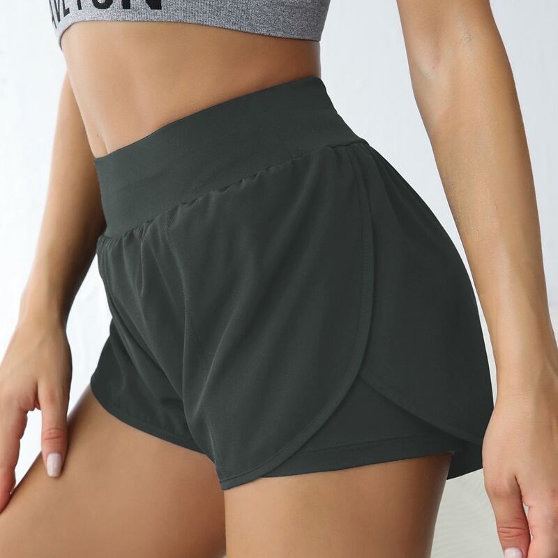 

Breathable Absorbs Sweat Solid Sports Shorts, Dark grey