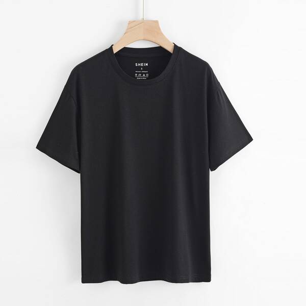 

Solid Crew Neck Tee, Black