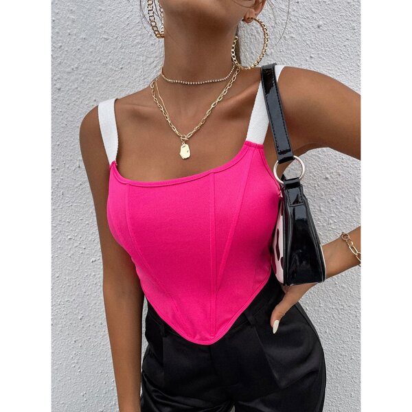 

Hanky Hem Cami Top, Hot pink