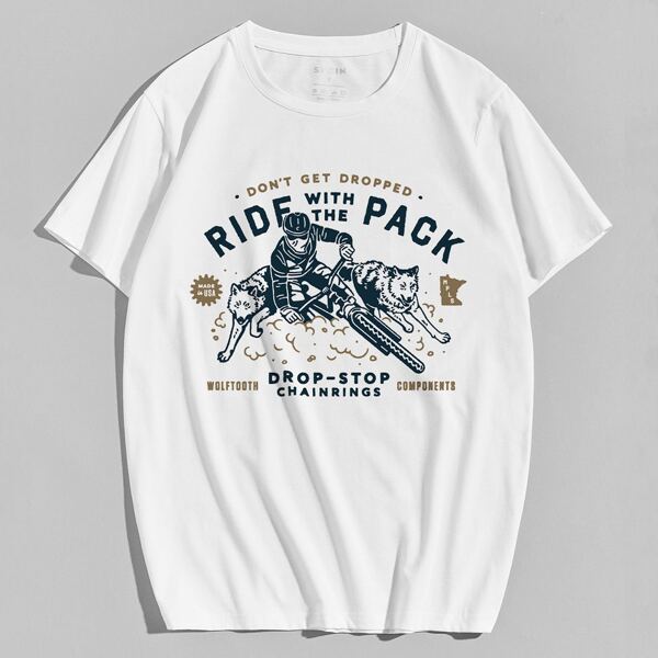

Men Letter Graphic Short Sleeve Tee, White