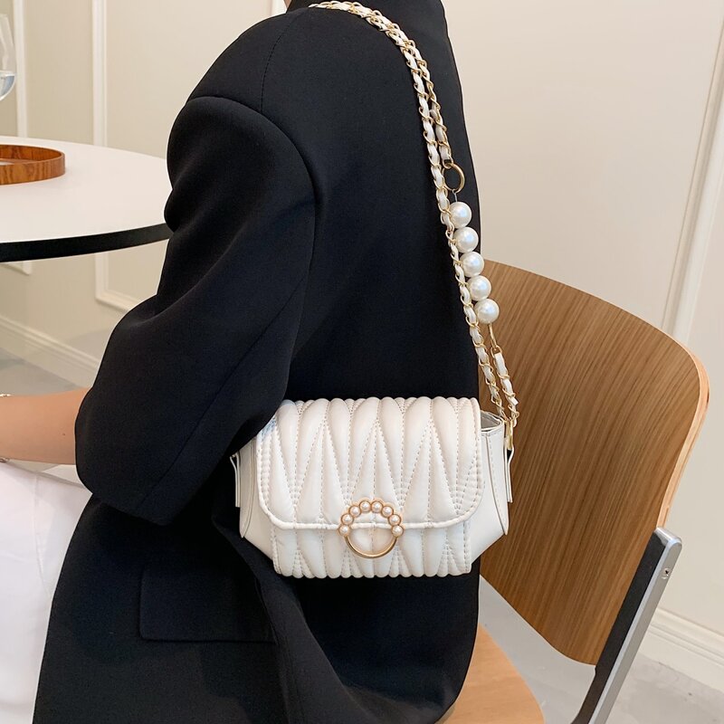 

Quilted Shoulder Bag, Beige