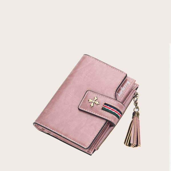 

Tassel Decor Small Wallet, Pink