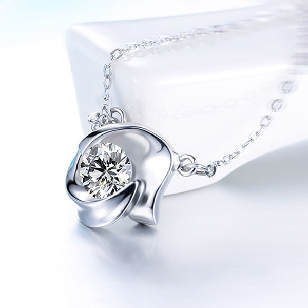 

Gold Plated Zircon Detail Necklace, Silver