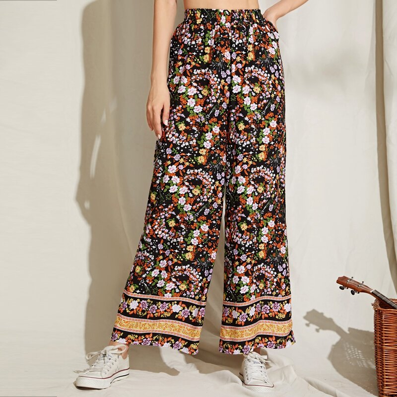 

Ditsy Floral Wide Leg Pants, Multicolor